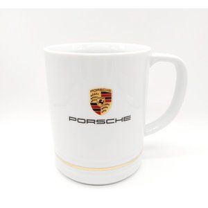 White Porsche Crest Cup Mug Large 14oz